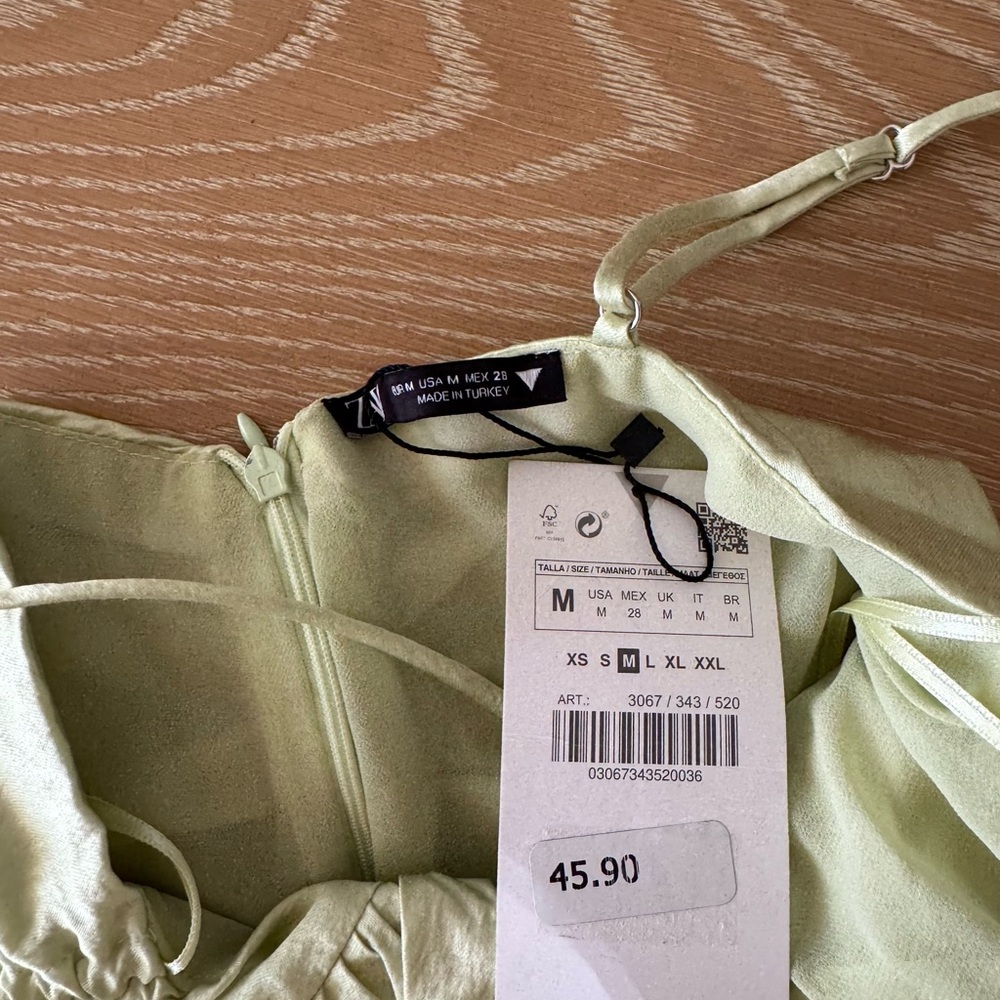 Zara Yellow Ruched Bodycon Mini Dress - Picture 4 of 4